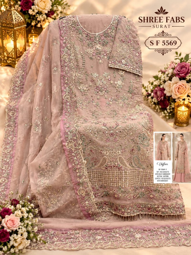 Sf 5569 E To H By Shree Chiffon Pakistani Salwar Suits 